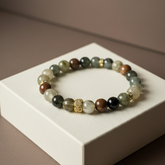 Prosperity Evolution Crystal Bracelet - Black Gold Super Seven & Yellow-Green Rutilated Quartz (Elastic Fit)