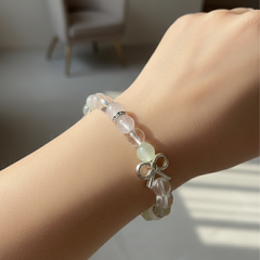 Love & Inner Growth Crystal Bracelet - Rose Quartz, Clear Quartz, Moonstone & Pearl (Elastic Fit)