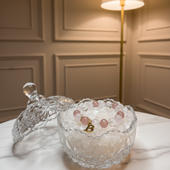 Pure Love Energy Crystal Bracelet - Clear Quartz, Rose Quartz & Strawberry Quartz (Elastic Fit)